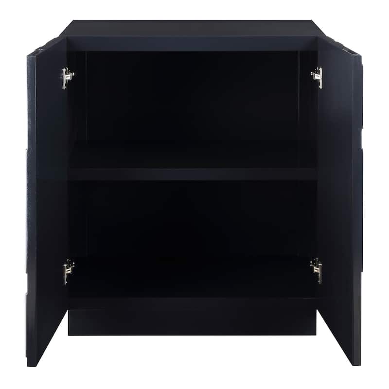 2-Door Storage Cabinet - 34" - Glossy Blue Finish