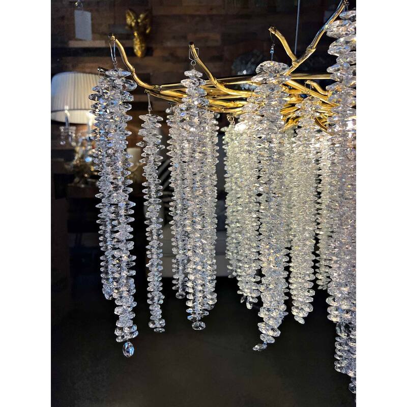 Gold Luxury Tree Brunch Chandelier Linear Crystal