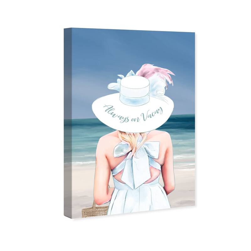 Wynwood Studio Fashion and Glam Always on Vacay Seaside Blue and Nautical & Coastal Wall Art Canvas Print