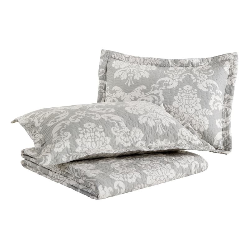Laura Ashley Cotton Grey Quilt Bonus Set Bed Bath & Beyond