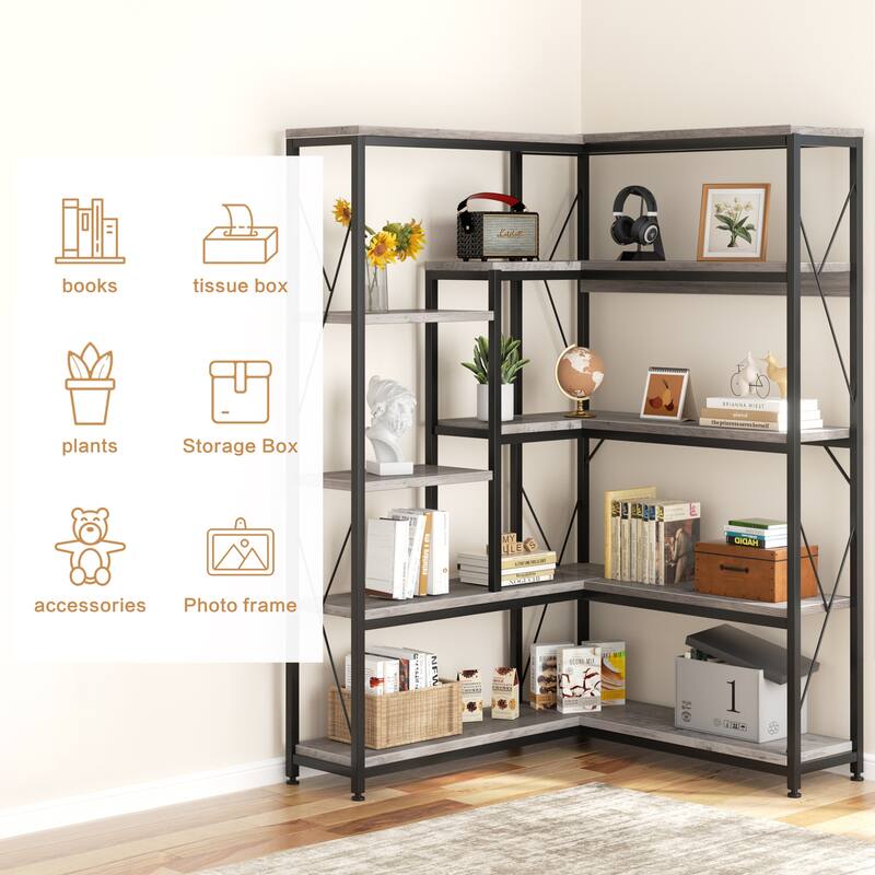 Futzca Bookshelf,Large Etagere Bookcase