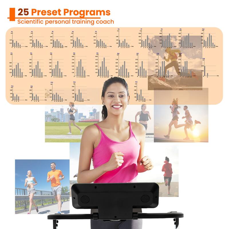 Gymax 3HP Walking Running Jogging Exercise Machine APP Control Folding