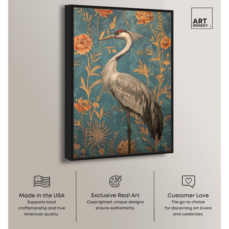 Graceful Grus Gaze Canvas by Art Remedy