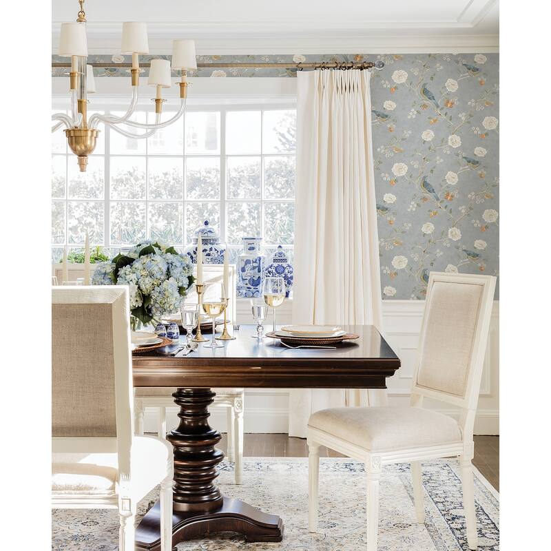Erin Gates Wellesley Blue Heather Chinoiserie Wallpaper