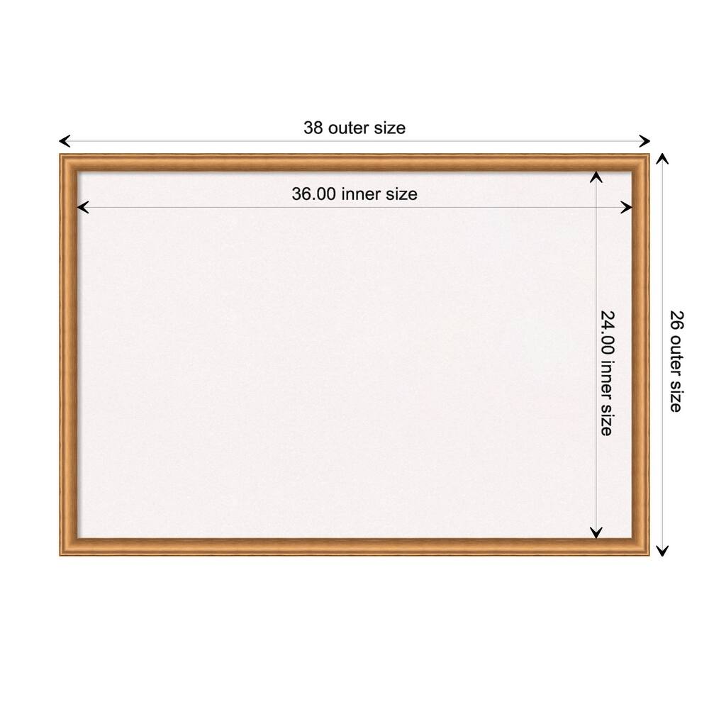 Salon Scoop Copper Wood Framed White Corkboard Bulletin Board