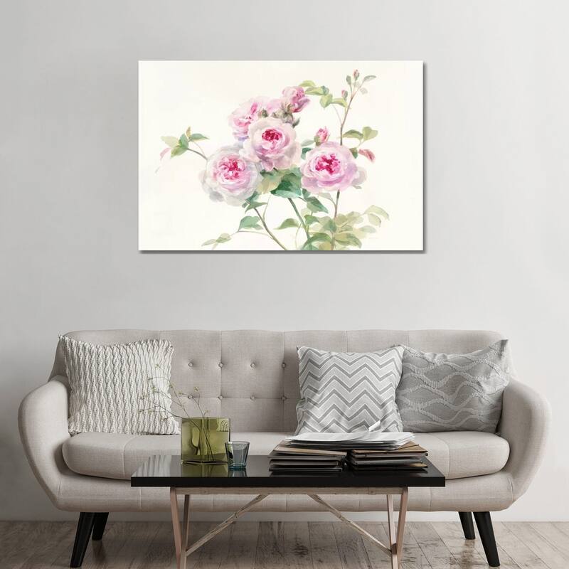 iCanvas "Sweet Roses On White Green" by Danhui Nai Canvas Print - 32x48x1.5