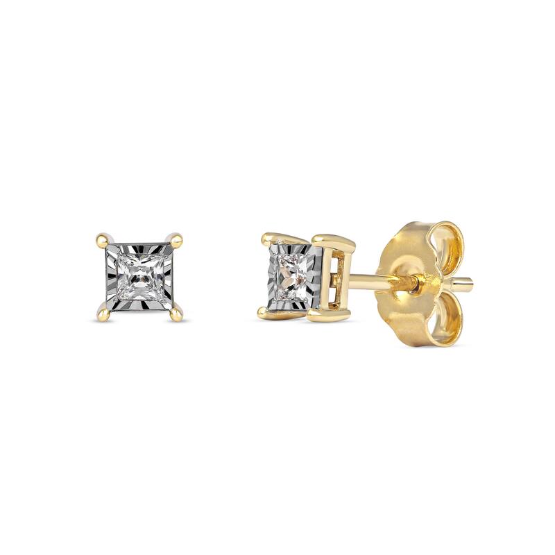 1/20ct to 3/4ct TDW Diamond Solitaire Stud Earrings in Silver for Women