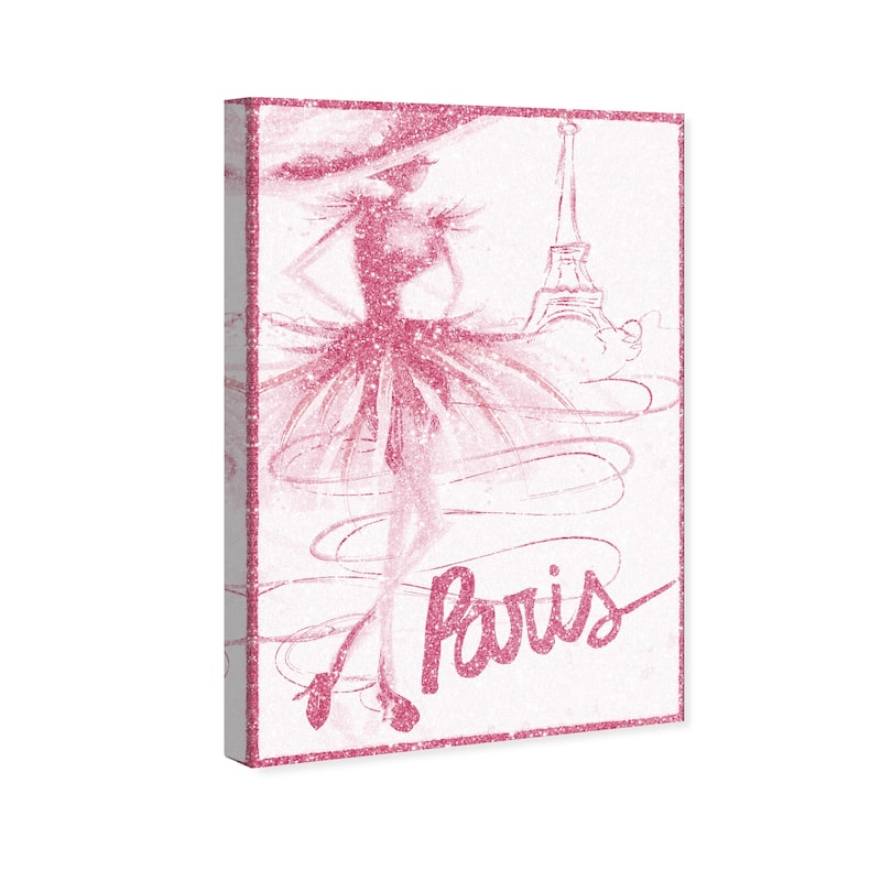 Wynwood Studio Canvas Fashion and Glam Pink Paris Glitter Pink and Metallic Pink Glam Wall Art Canvas Print