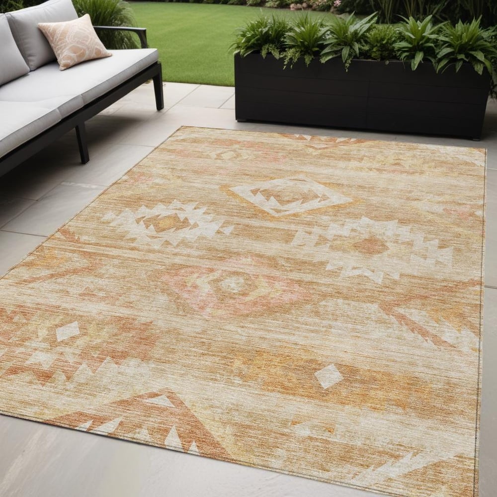 HomeRoots Southwestern Transitional Rectangle Outdoor Rug