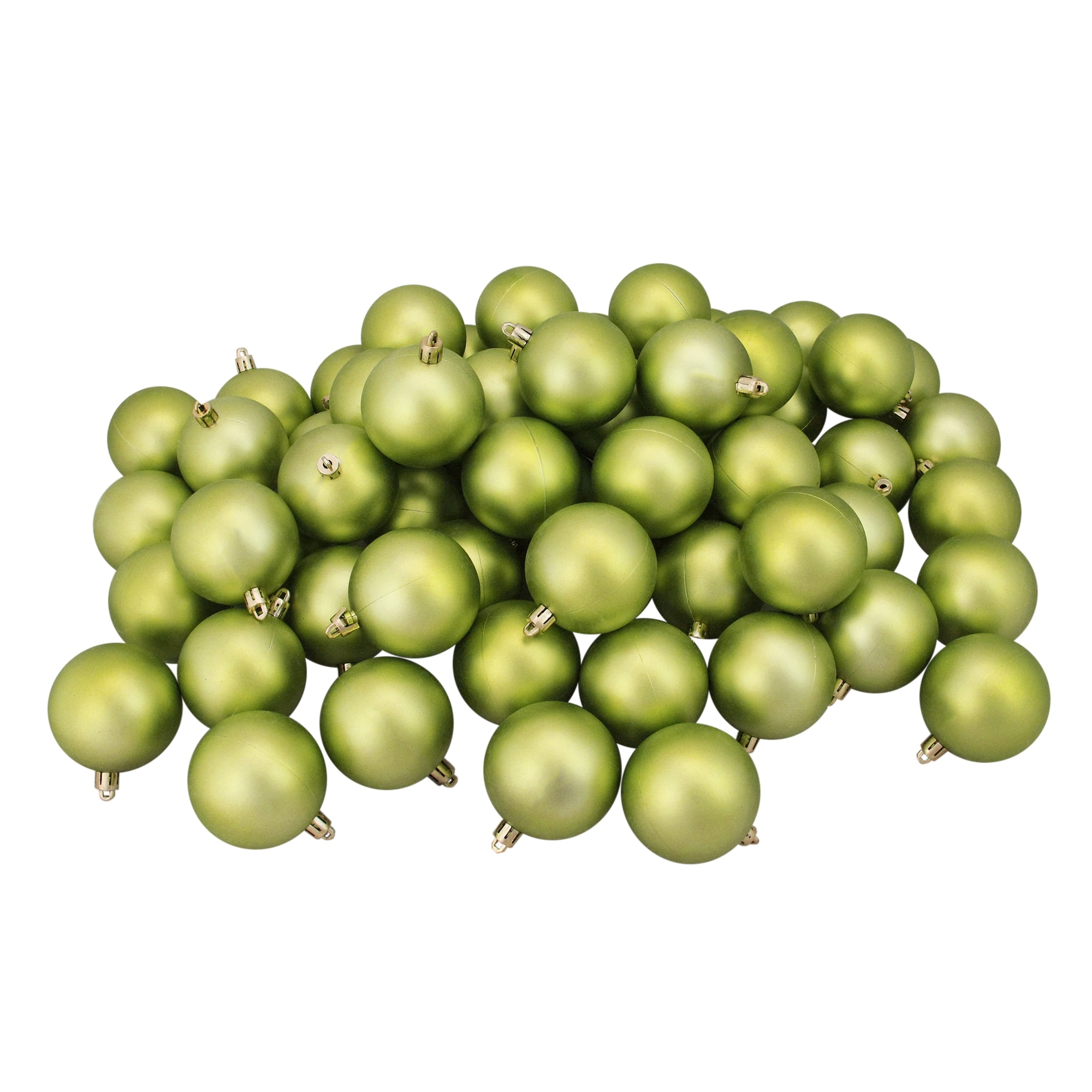 60ct Kiwi Green Shatterproof Matte Christmas Ball Ornaments 2.5"