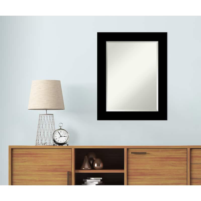 Basic Beveled Wood Framed Wall Mirror
