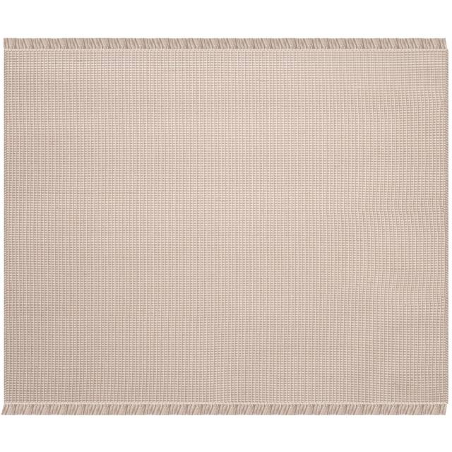 SAFAVIEH Handmade Montauk Rukhsana Flatweave Cotton Fringe Rug - 6' x 6' Square - Ivory/Grey