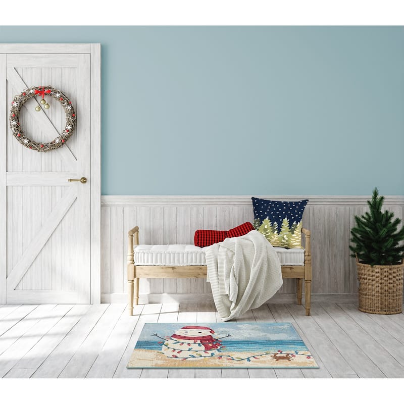 Liora Manne Esencia Beach Snowman Indoor/Outdoor Mat