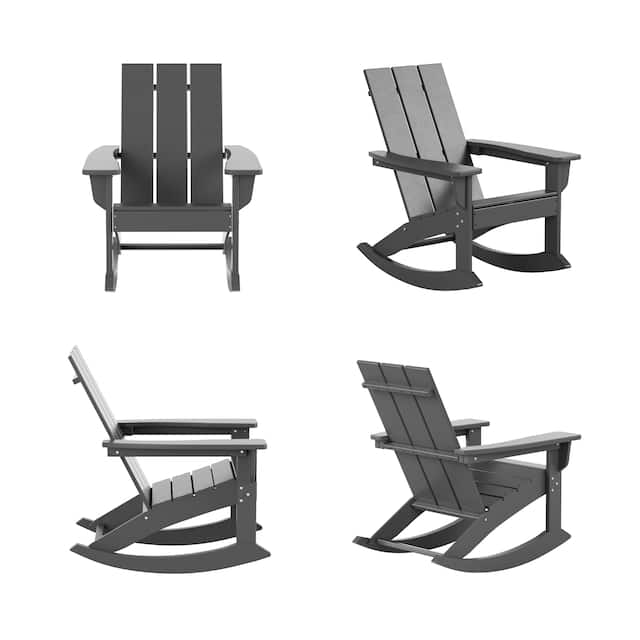 Laguna Modern Weather-Resistant Adirondack Chairs (Set of 4) - Gray