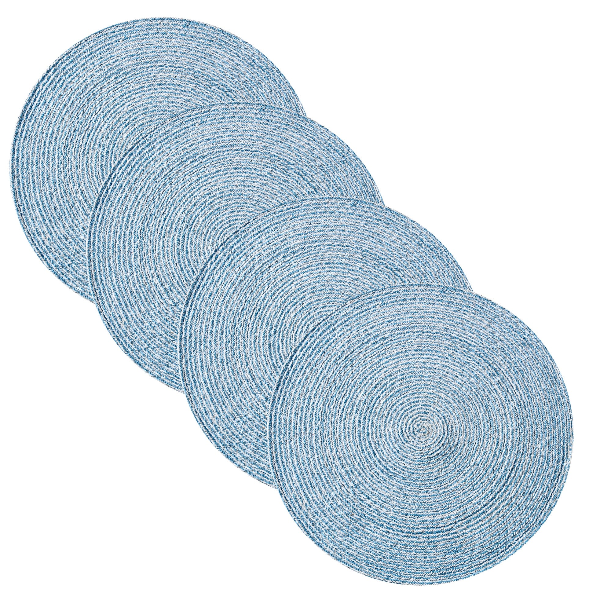 Sweet Home Collection Two Tone Cotton 15" Round Woven Placemats Sets (Set of 4 or 6)