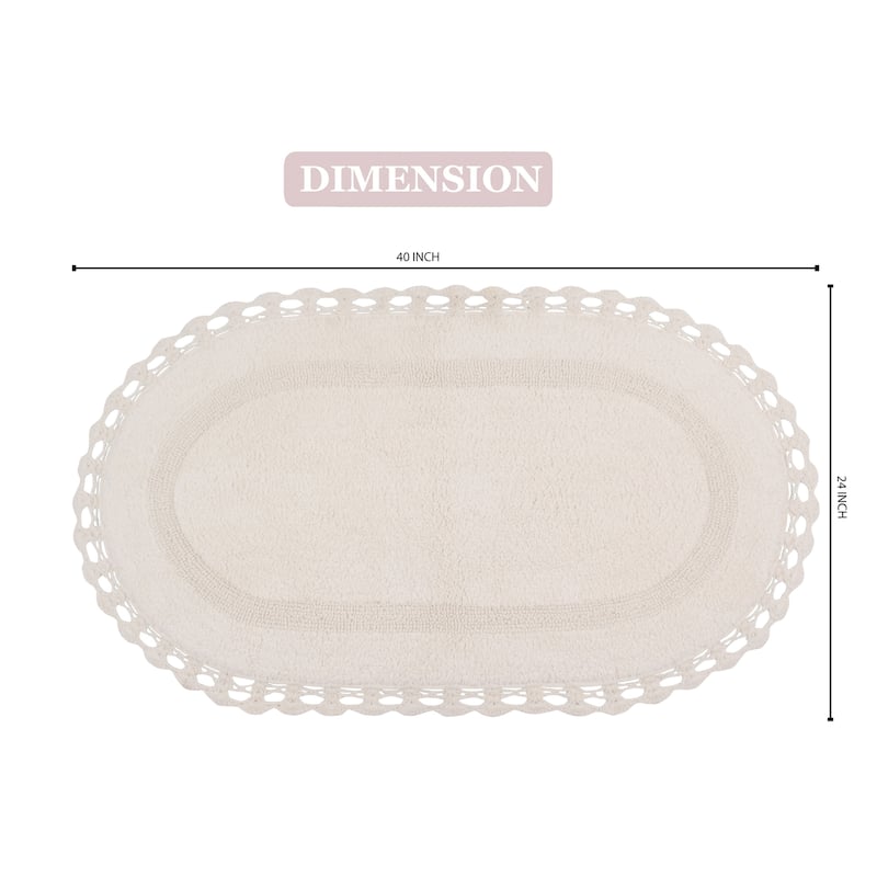 Hampton Contour Rug, Cotton Soft, Water Absorbent, Non Slip U Shape Contour Rug Machine Washable 20"x20" Contour