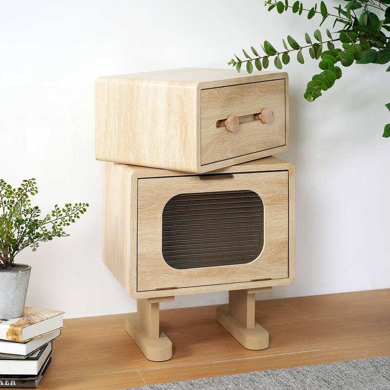 Christopher Knight Home - MDF Creative Rotatable Robot Storage Side Table