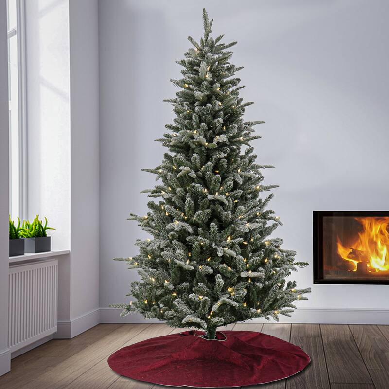 National Tree Company 6 ft. Pre-Lit Snowy Libby Fir Tree with LED Lights - 6 Foot