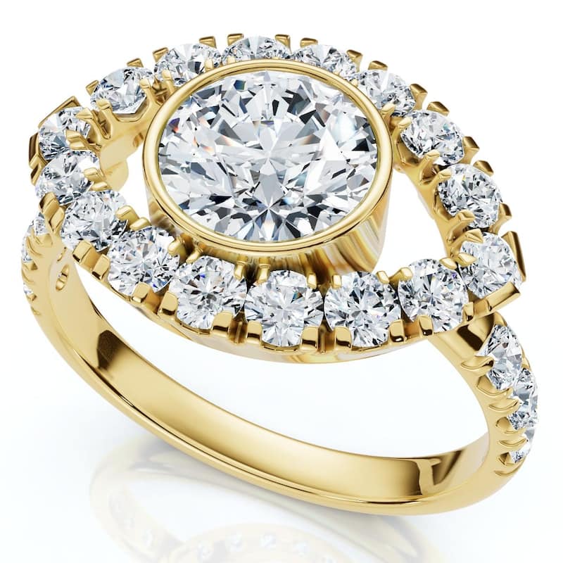 Bliss Diamond 1 3/4Ct Eye Diamond Ring Gold Lab Grown - 7.5 - Yellow