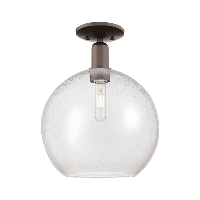 Innovations Lighting 716-1C-16-12 Athens Semi-Flush Athens 12" Wide - Oil Rubbed Bronze / Seedy