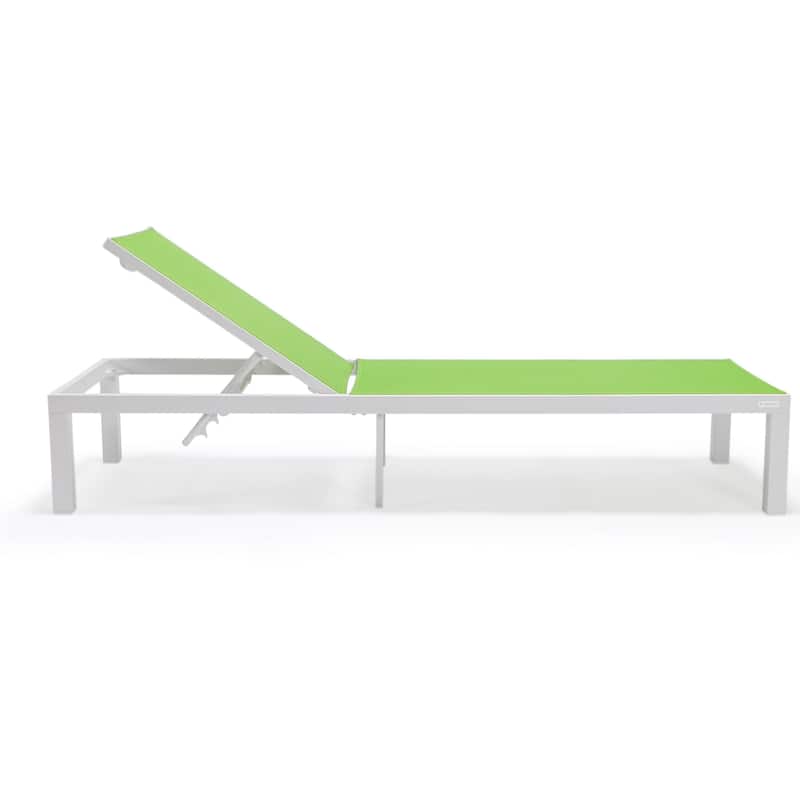 Aluminum Beach Pool Sun Lounge Chair Sling Mesh Fabric Reclining Stackable Lounger Chair (Set of 2)