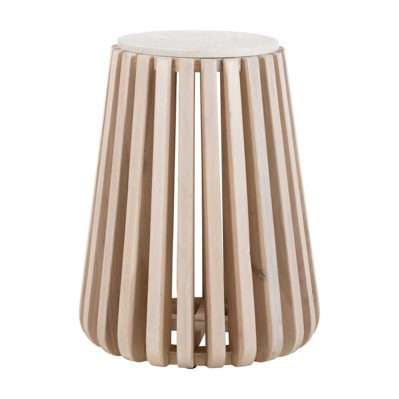 Cyprus Side Table - White/Natural