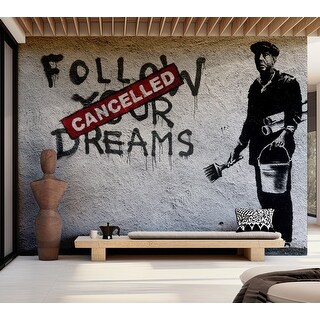 Street Art Wallpaper Wall Mural - Dreams Cancelled Banksy - Bed Bath ...