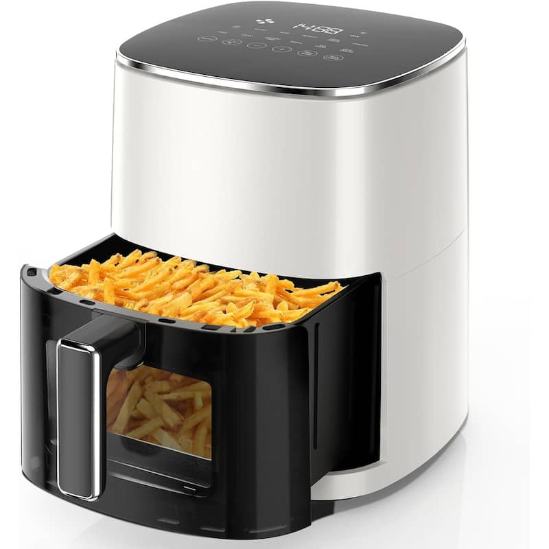 Air Fryer Pro 12-in-1 with 6 QT Capacity, Air Fry, Roast, Reheat, Dehydrate, Bake, Steam, 400°F Max Temperature - Beige