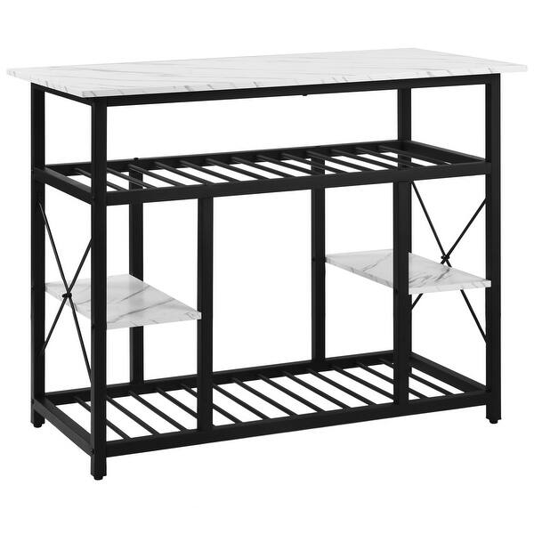 Counter Height Kitchen Dining Room Prep Table Kitchen Island ...