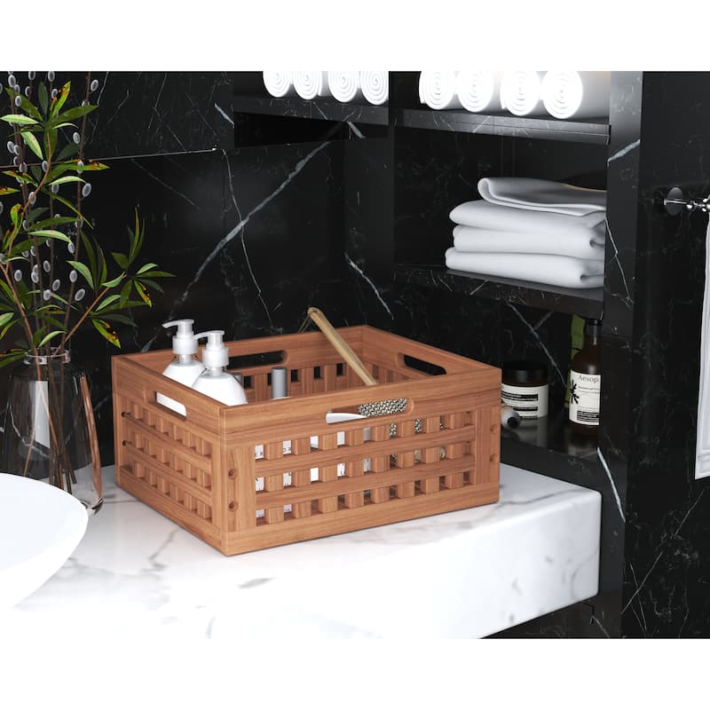 Grate Teak Storage Bin