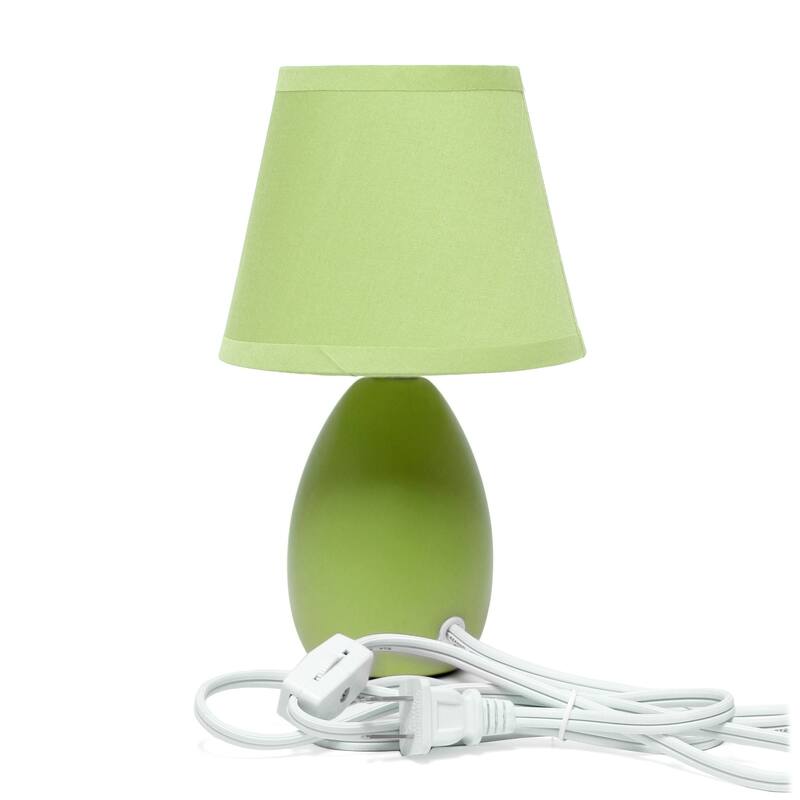 Mini Egg Oval Table Lamp - 9.5" - Green