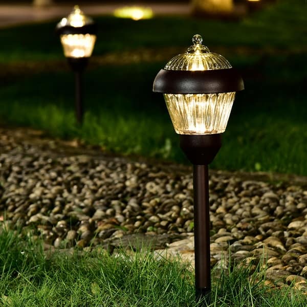 Bell + Howell Disk Lights Stone – Heavy Duty Outdoor Solar Pathway Lights – 8 LED, Auto On/Off, Water Resistant, with Included Stakes, for Garden, Yard, Patio and Lawn -As Seen on TV
