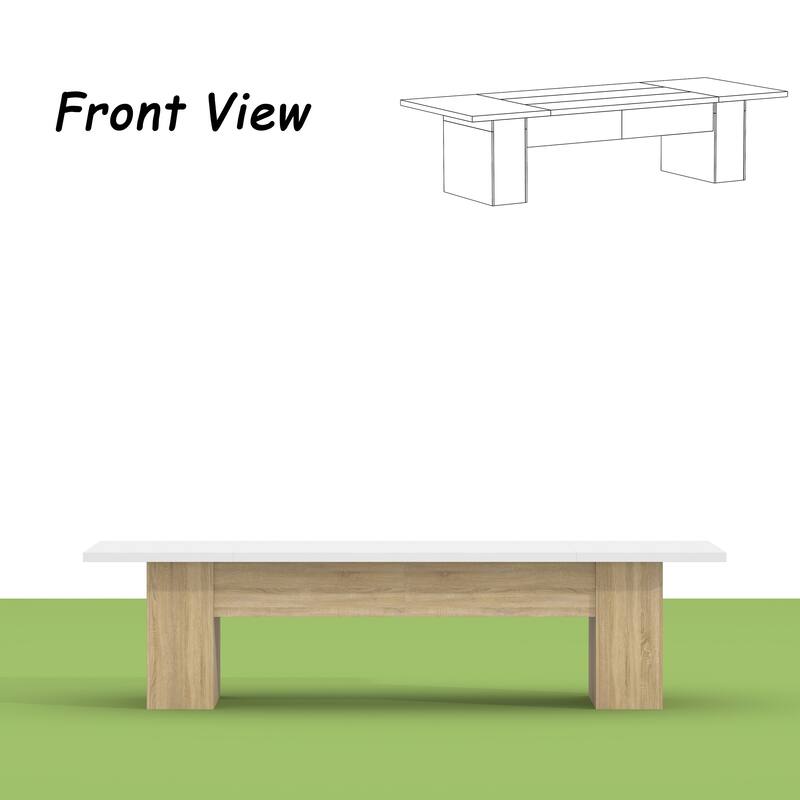 118.1" Large Conference Table, Modern Executive Office Desk with Heavy Duty Wood Base, Seats 8–10 Dining Table