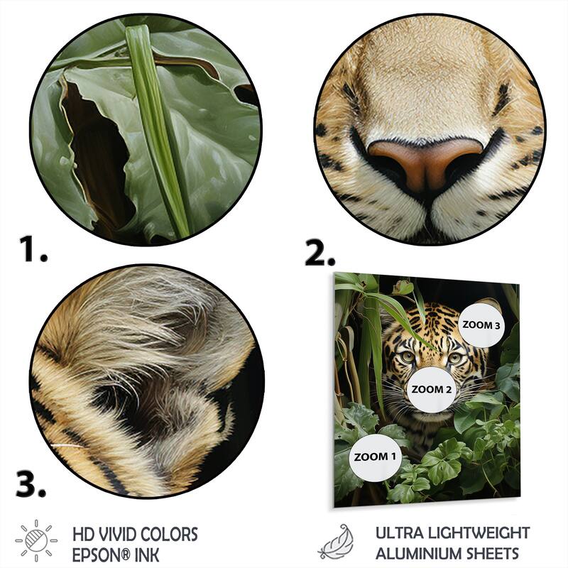 Designart "Asian Art Tigers In Jungle VIII" Asian Metal Wall Art Living Room