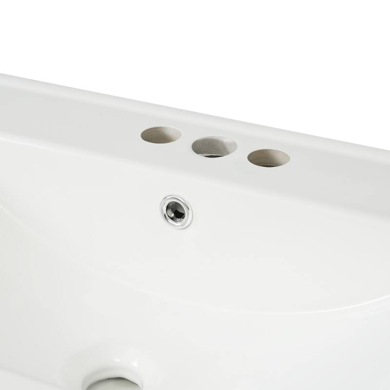 30 in. W x 18 in. D x 34 in. H Single Sink Freestanding Bath Vanity with White Ceramic Top