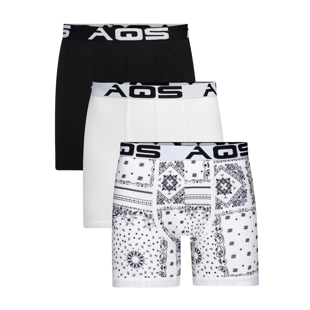 AQS Men's Bandana Print Boxer Brief 3 Pack