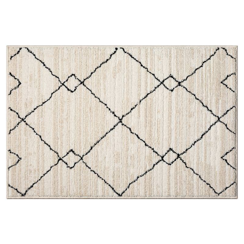 Terra by Obeetee Chelsea Moroccan Rug - Lavender/Ivory - 2' x 3'