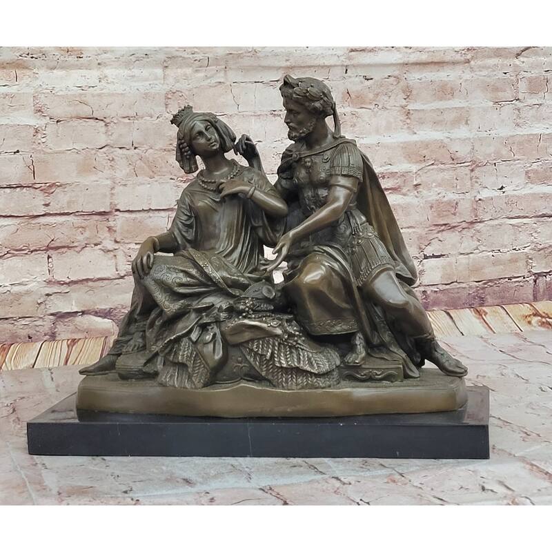 Leon Grégoire’S Cleopatra Mark Antony – Exquisite Bronze Historical Sculpture