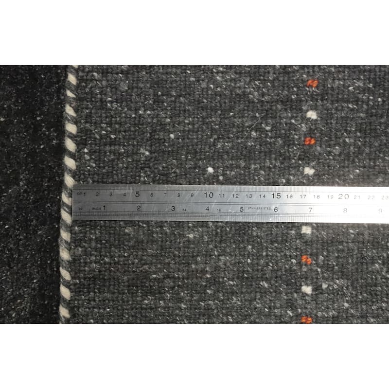 Hand Knotted Oriental 100% Wool Carpet Tribal Animal Pictorial Greys & Charcoal Gabbeh Area Rug - 8' 0'' X 4' 11''