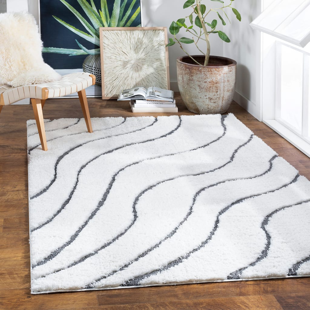 Jordi Transitional Wave Plush Area Rug