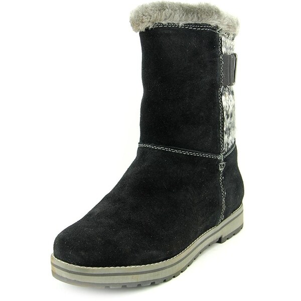 White Mountain Polarair Women Round Toe Suede Black Winter Boot
