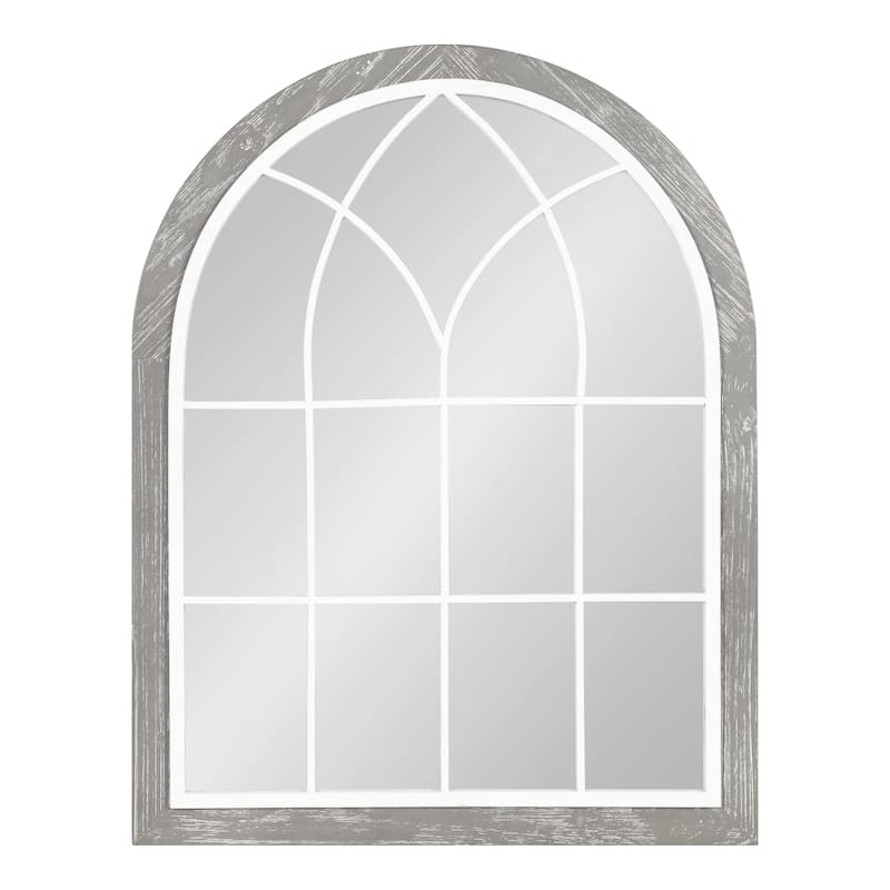 Kate and Laurel Nola Framed Windowpane Arch Mirror