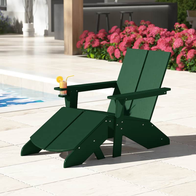 Coastin Modern Poly Adirondack Chair With Ottoman