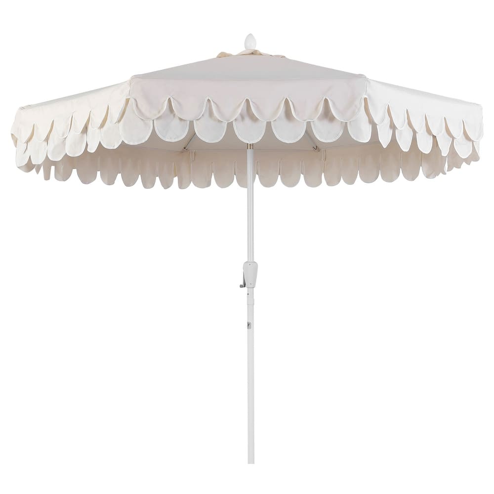 9ft Fringe Patio Umbrella Auto-Tilt, Crank, by JONATHAN Y