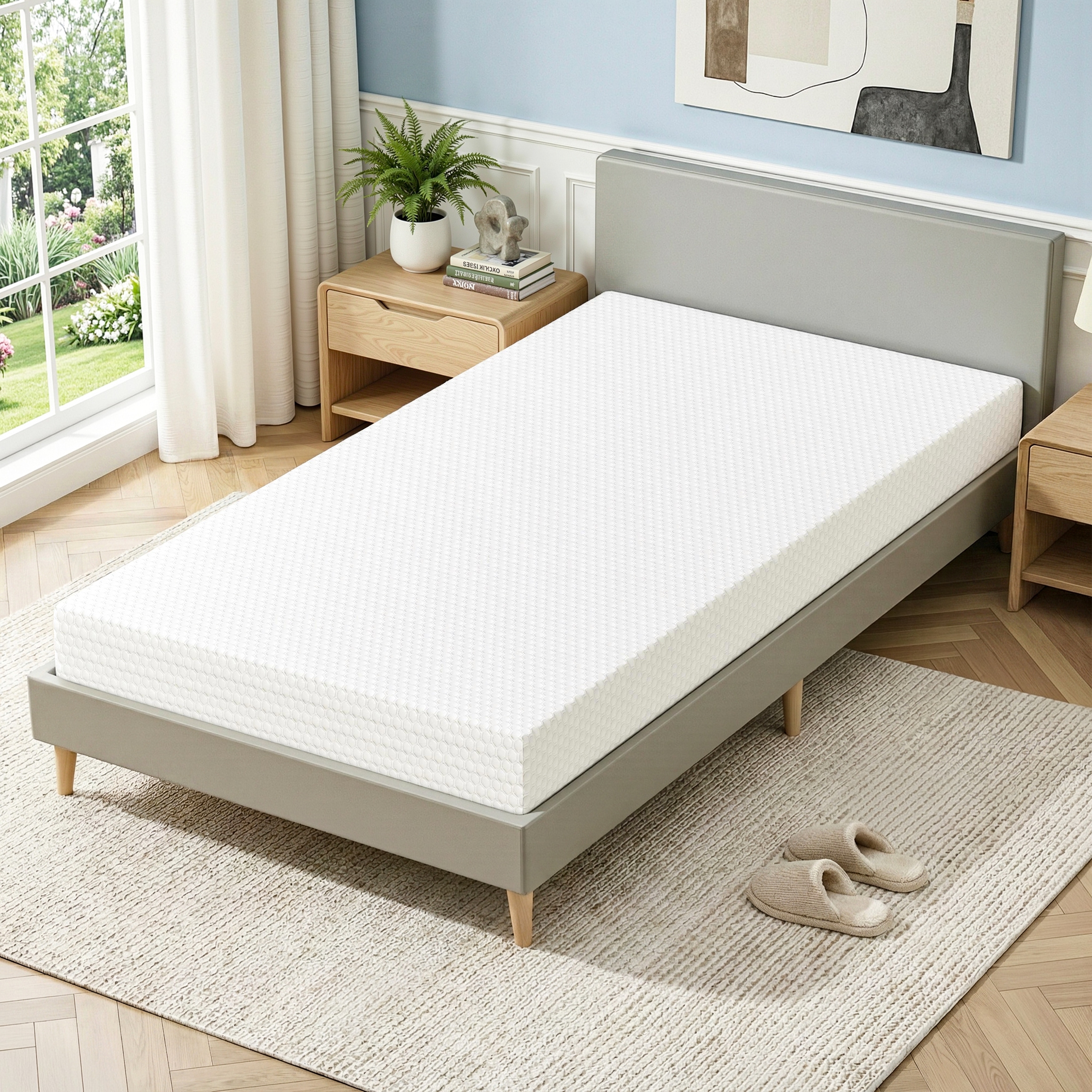 6 Inch Gel Memory Foam Mattress, Medium Firm, Mattress in a Box, White
