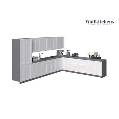 Kitchen Regal Collection White Matte Color Base Size 13Ft Wide - 156x127