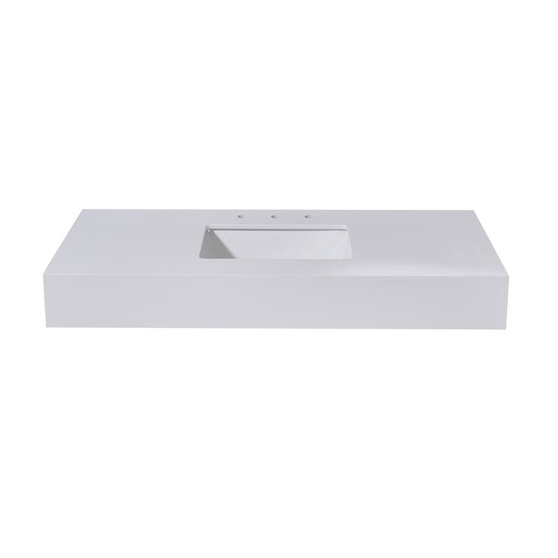 Altair Edolo Bathroom Vanity Countertop in Snow White Apron Finish Without Vanity