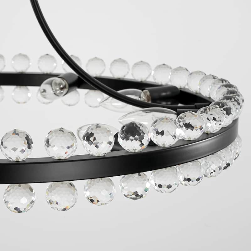 9-Light Modern Glam Round Traditional Crystal Chandelier, Flush Mount or chandelier Installation