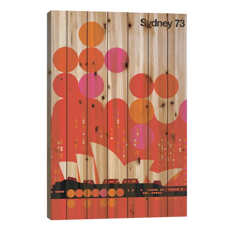 Sydney 73 Print On Wood by Bo Lundberg - Multi-Color - 40x26x1.5