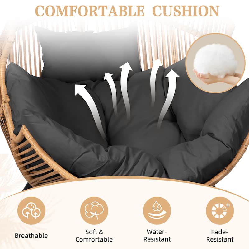 Futzca Wicker Egg Chair with Cushion